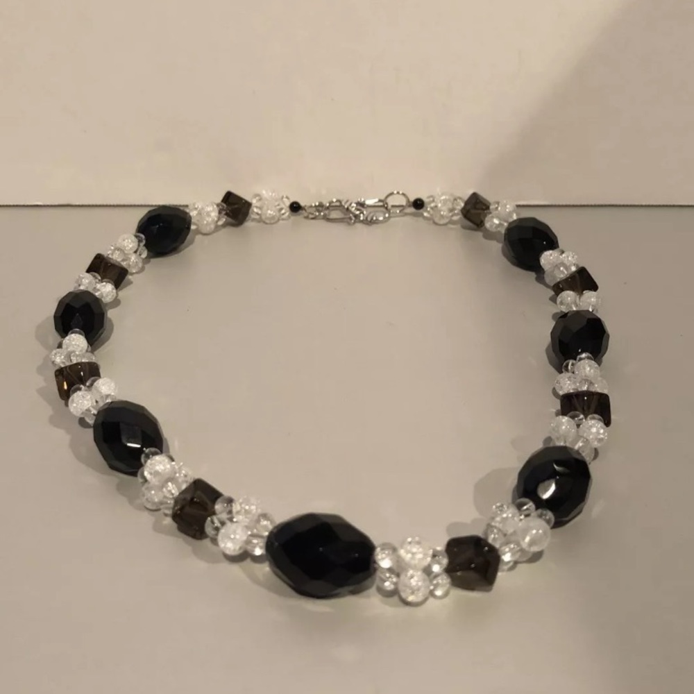 ROSS-SIMONS Onyx & White Quartz Gemstone Necklace